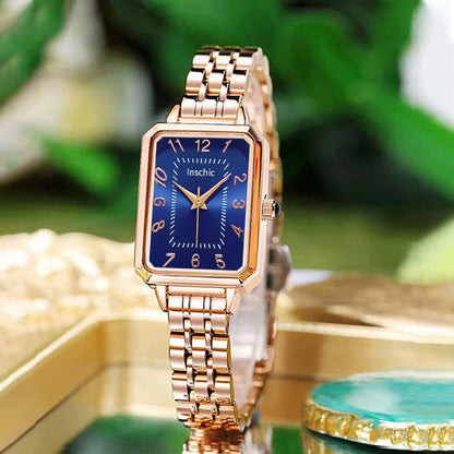Women's Quartz Watch - 's & Bangle Set 2pcs Vintage Rectangular Dial with Trendy Open Bangle - product detail view 42