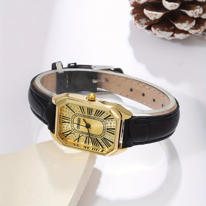 Women's Quartz Watch - 's & Bangle Set 2pcs Vintage Rectangular Dial with Trendy Open Bangle - product detail view 45