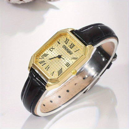 Women's Quartz Watch - 's & Bangle Set 2pcs Vintage Rectangular Dial with Trendy Open Bangle - product detail view 48