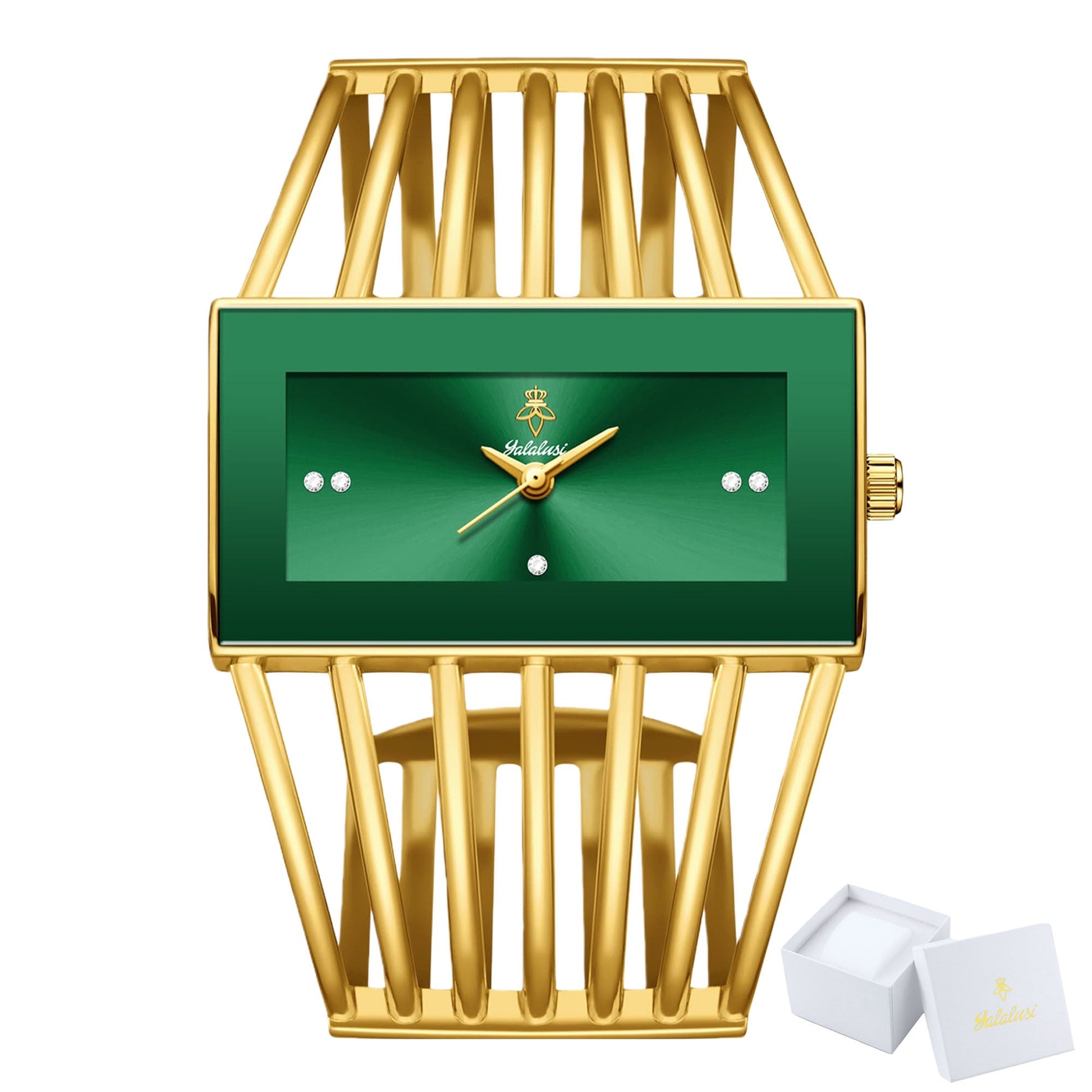 Women's Quartz Watch - 's Bracelet Elastic Openwork Band Square Dial Rhinestone Accents Elegant - product detail view 21