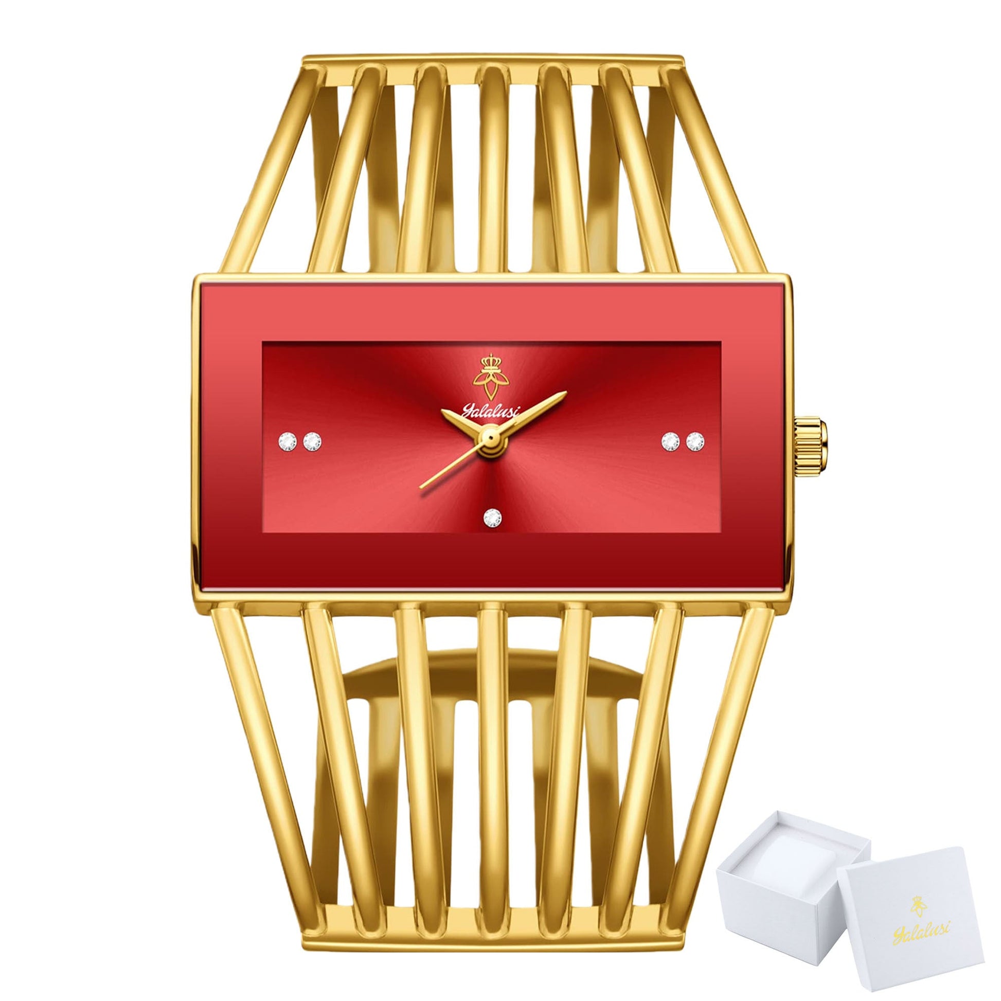 Women's Quartz Watch - 's Bracelet Elastic Openwork Band Square Dial Rhinestone Accents Elegant - product detail view 22