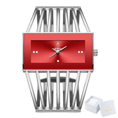 Women's Quartz Watch - 's Bracelet Elastic Openwork Band Square Dial Rhinestone Accents Elegant - product detail view 26