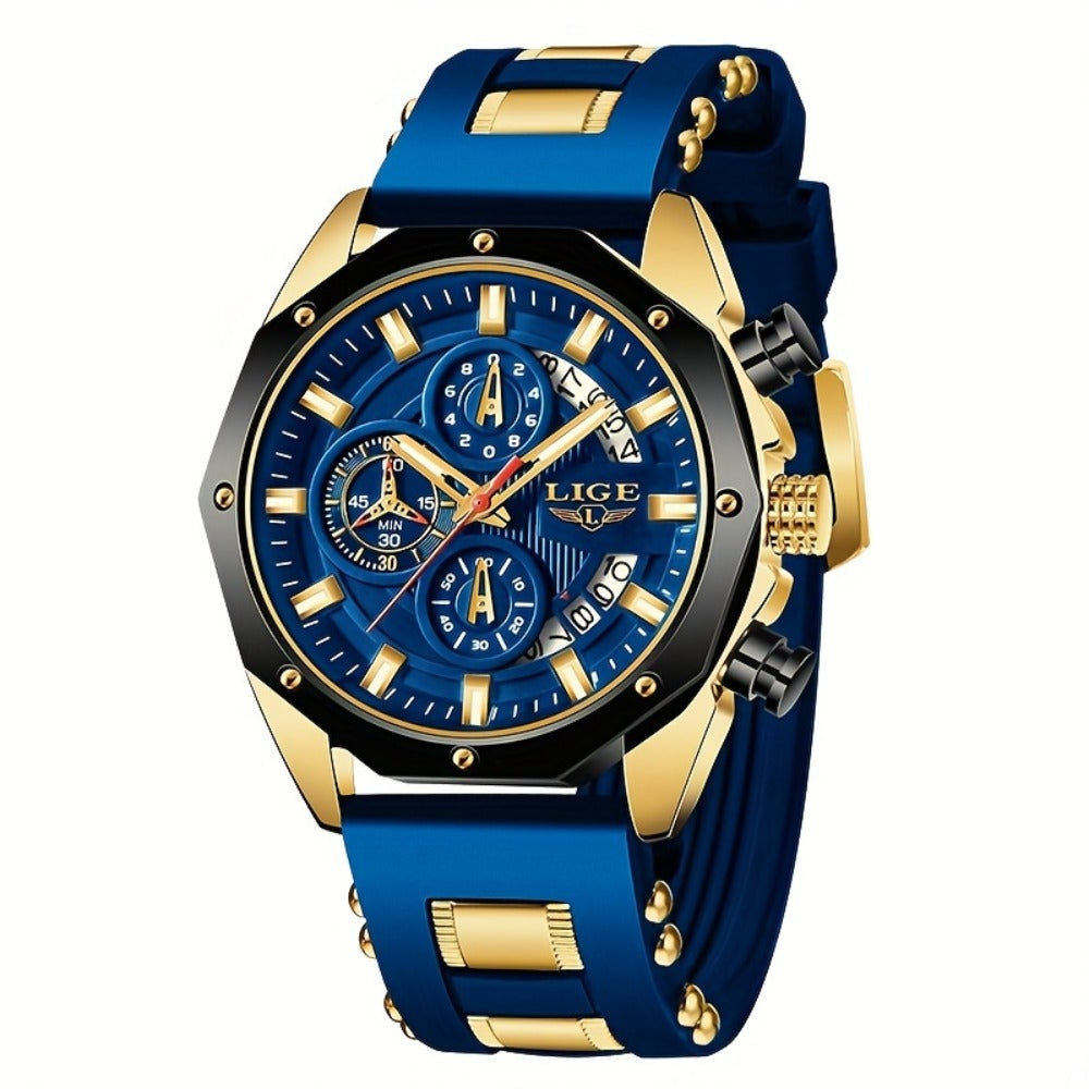 Men's Quartz Watch - 's Chronograph with Luminous Dial & Calendar | Stopwatch, Outdoor Sports - product detail view 5