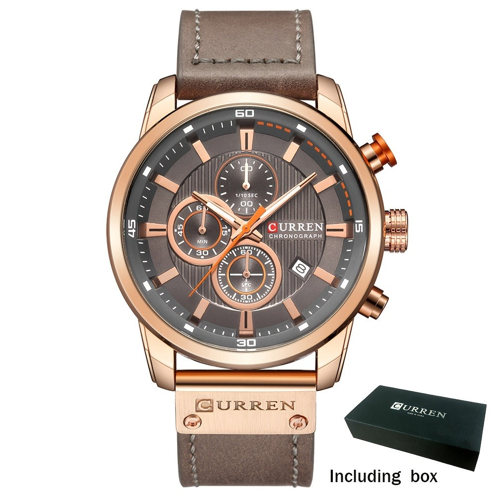 Men's Quartz Watch - 's Chronograph Sport Stopwatch, Date Display, Round Dial Wristwatch for in - product detail view 9