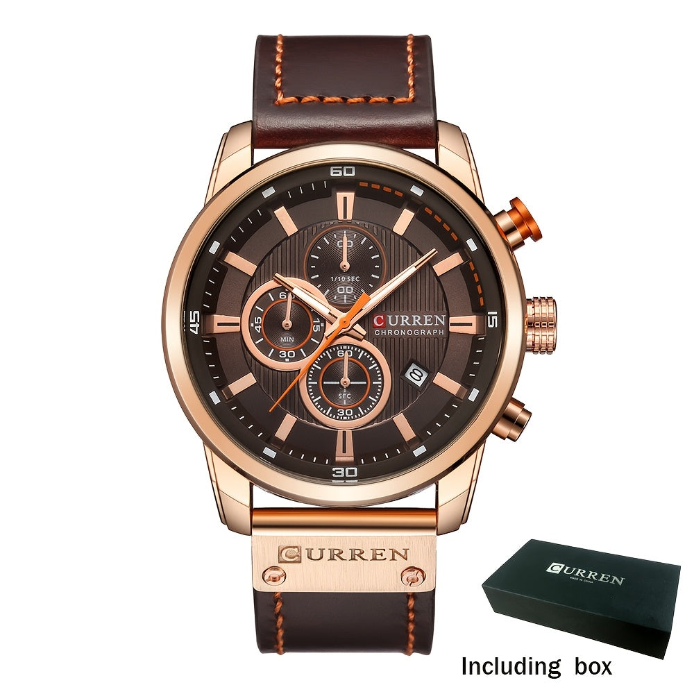 Men's Quartz Watch - 's Chronograph Sport Stopwatch, Date Display, Round Dial Wristwatch for in - product detail view 17