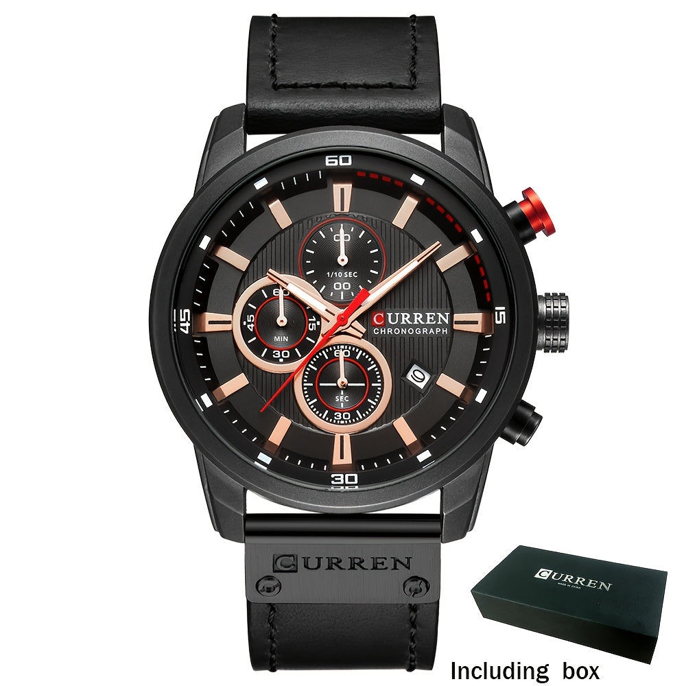 Men's Quartz Watch - 's Chronograph Sport Stopwatch, Date Display, Round Dial Wristwatch for in - product detail view 20