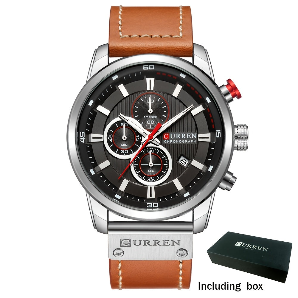 Men's Quartz Watch - 's Chronograph Sport Stopwatch, Date Display, Round Dial Wristwatch for in - product detail view 21