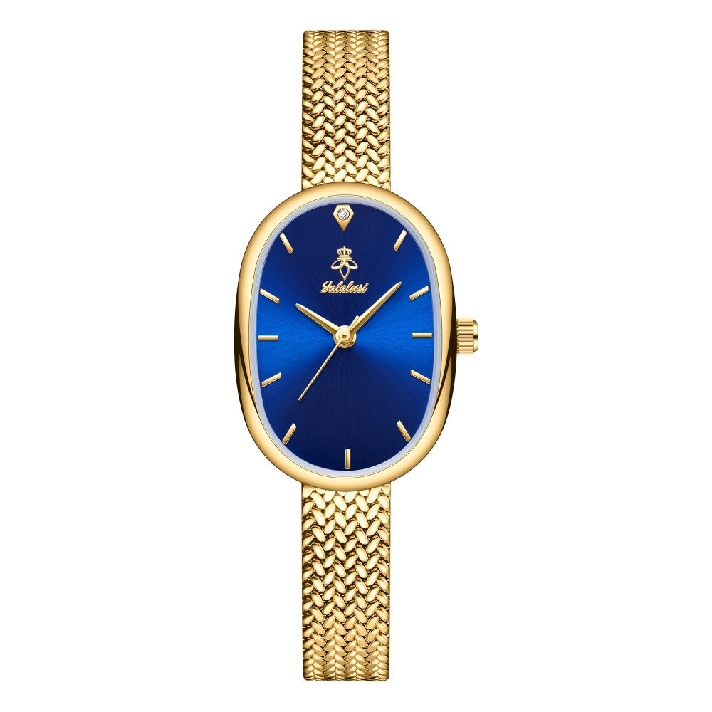 Women's Quartz Watch - 's Elegant Oval Dial Leaf Pattern Bracelet Strap with Gift Box, Stylish - product detail view 9