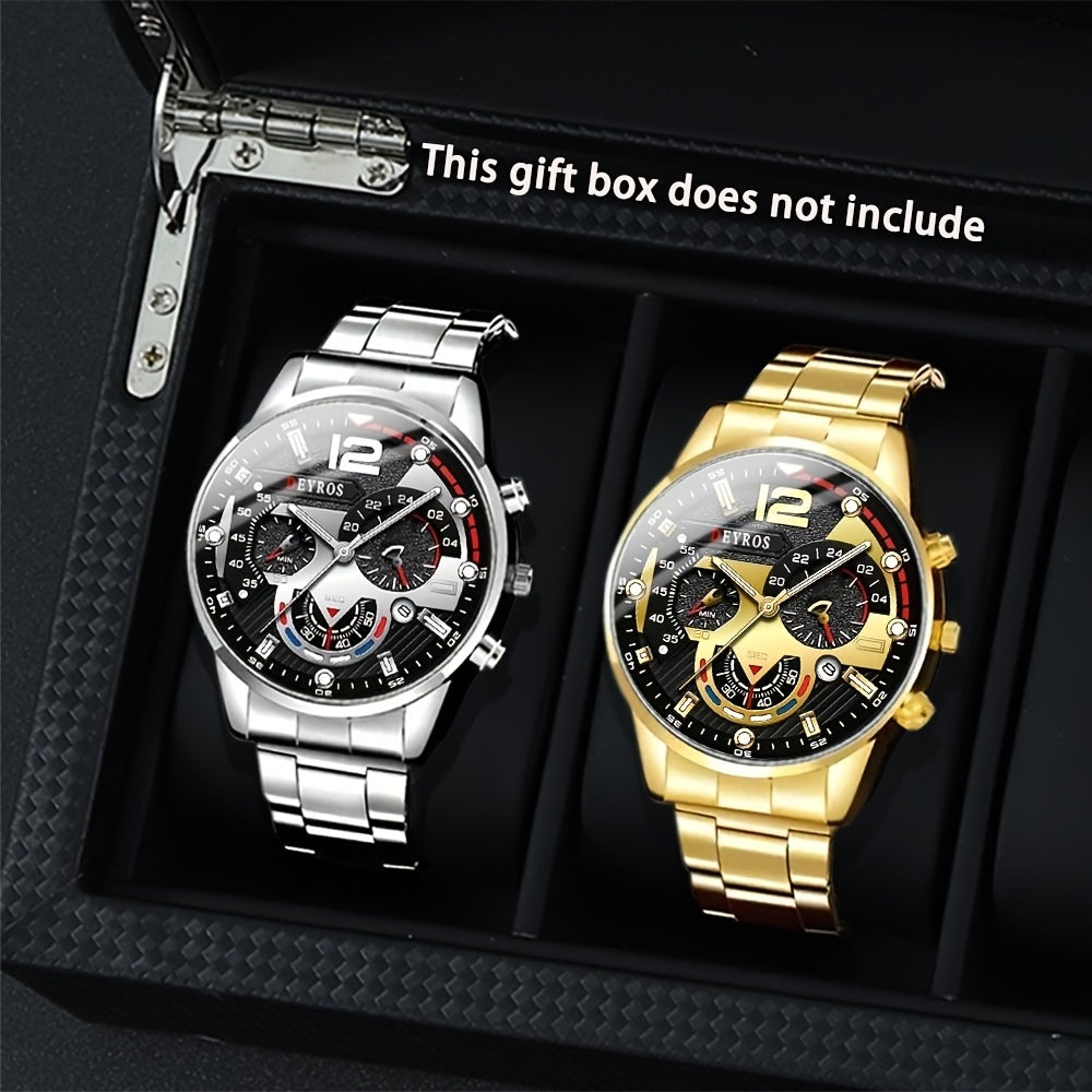 Men's Quartz Watch - 's Gift Set 2pcs Luxury Stainless Steel Watches Business Fashion Analog - product detail view 16