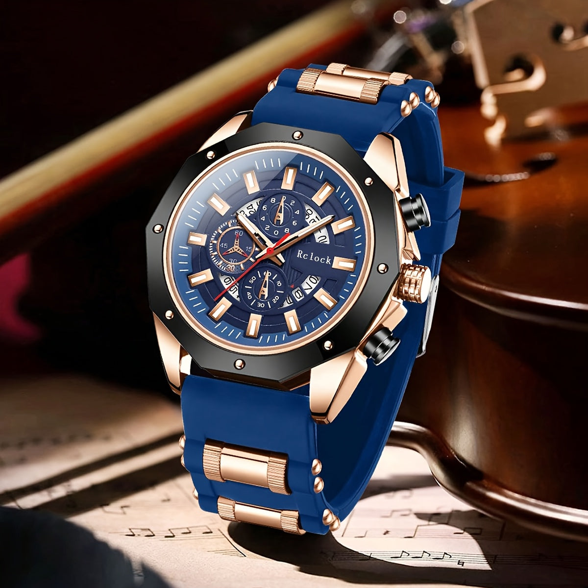 Men's Quartz Watch - 's Large Dial with Auto Calendar | Stainless Steel Strap, Business Sports - product detail view 13