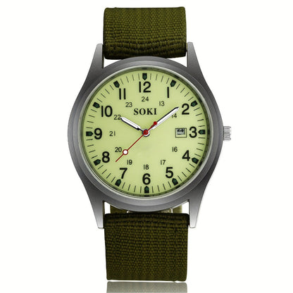 Men's Quartz Watch - 's Minimalist 24H Display, Luminous Dial, Date Calendar, Analog Casual - main product view