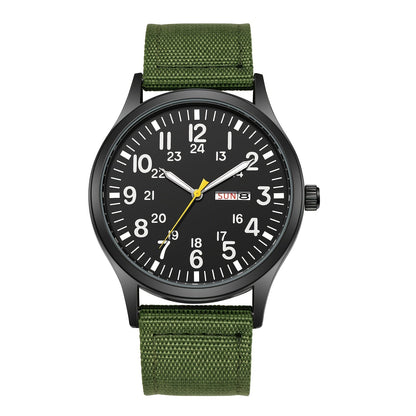 Men's Quartz Watch - 's Outdoor Sport Nylon Strap, Luminous Dial, 24H Scale & Date Calendar - product detail view 34