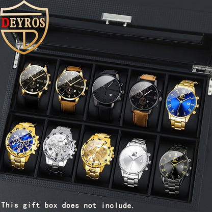 Men's Quartz Watch - 's Set 10pcs Casual Analog Watches Alloy Faux Leather Multiple Colors Date - product detail view 3