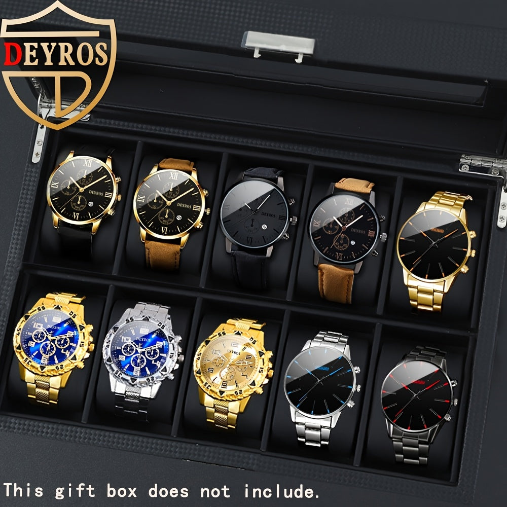Men's Quartz Watch - 's Set 10pcs Casual Analog Watches Alloy Faux Leather Multiple Colors Date - product detail view 22