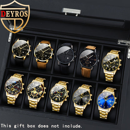 Men's Quartz Watch - 's Set 10pcs Casual Analog Watches Alloy Faux Leather Multiple Colors Date - product detail view 23