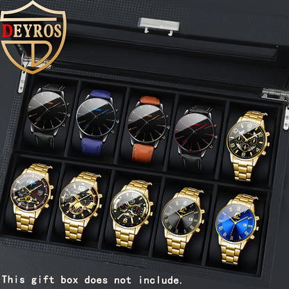 Men's Quartz Watch - 's Set 10pcs Casual Analog Watches Alloy Faux Leather Multiple Colors Date - product detail view 24