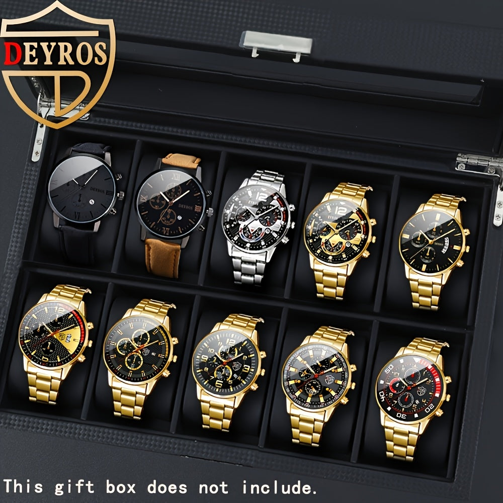 Men's Quartz Watch - 's Set 10pcs Casual Analog Watches Alloy Faux Leather Multiple Colors Date - product detail view 26