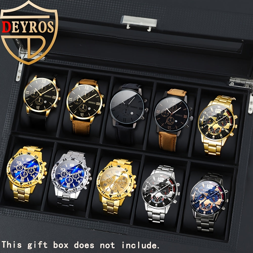Men's Quartz Watch - 's Set 10pcs Casual Analog Watches Alloy Faux Leather Multiple Colors Date - product detail view 27