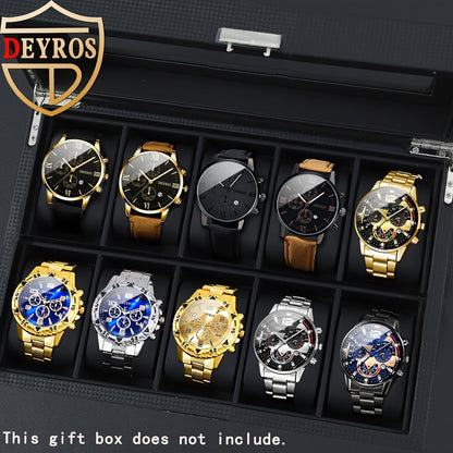 Men's Quartz Watch - 's Set 10pcs Casual Analog Watches Alloy Faux Leather Multiple Colors Date - product detail view 27