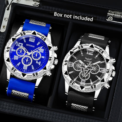 Men's Quartz Watch - 's Sports Set of 2 Large Dial Silicone Strap Wristwatch for , Casual - product detail view 15