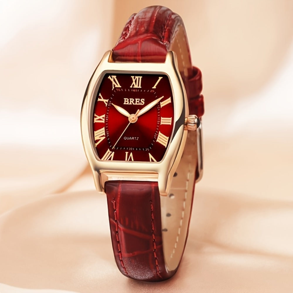 Women's Quartz Watch - 's Tonneau Faux Leather Strap Zinc Alloy Case Barrel Shaped Analog - product detail view 9