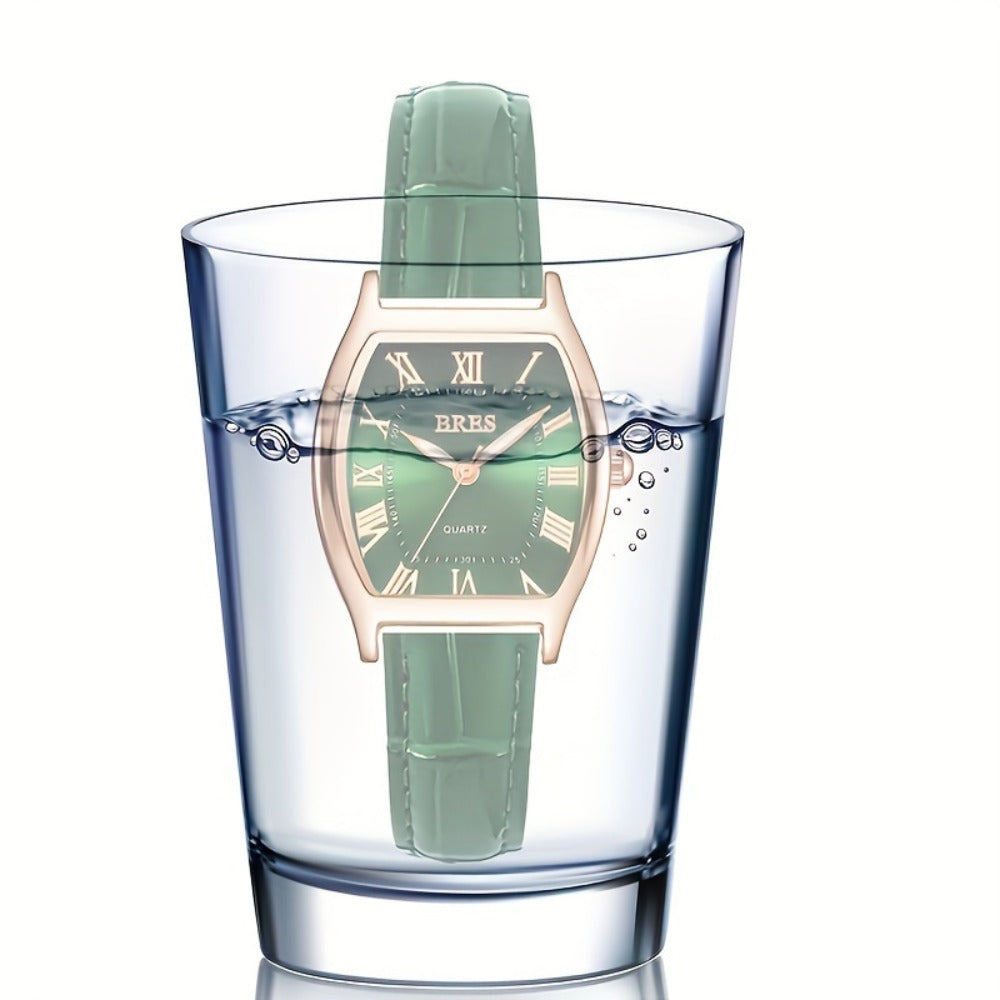 Women's Quartz Watch - 's Tonneau Faux Leather Strap Zinc Alloy Case Barrel Shaped Analog - product detail view 12