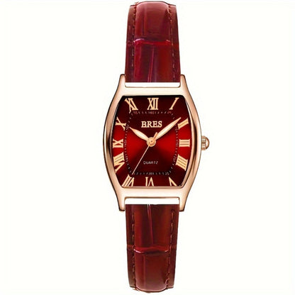 Women's Quartz Watch - 's Tonneau Faux Leather Strap Zinc Alloy Case Barrel Shaped Analog - product detail view 14