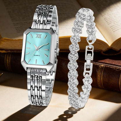 Women's Quartz Watch - Set 2pcs Vintage Heart-Shaped Chain Elegant Pointer Style Ladies - product detail view 17
