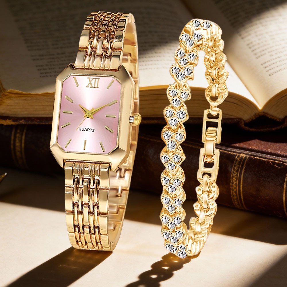 Women's Quartz Watch - Set 2pcs Vintage Heart-Shaped Chain Elegant Pointer Style Ladies - product detail view 18