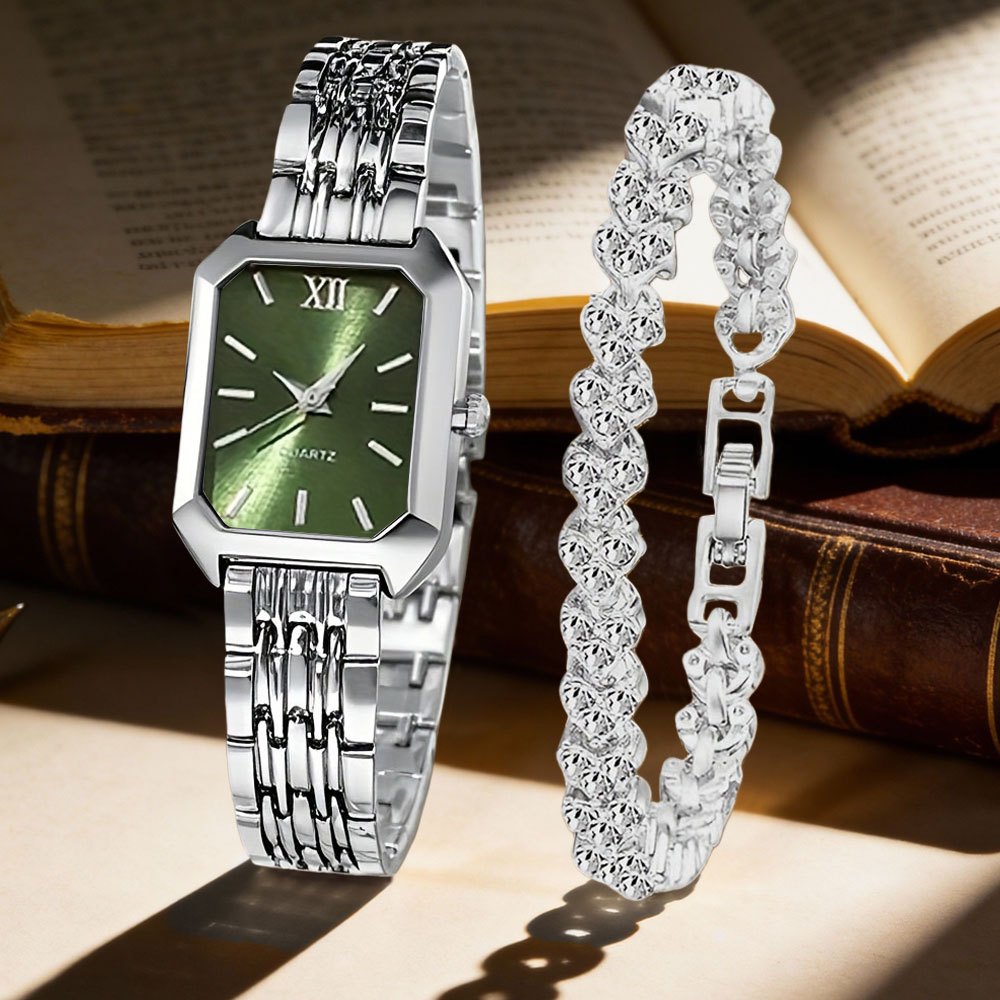 Women's Quartz Watch - Set 2pcs Vintage Heart-Shaped Chain Elegant Pointer Style Ladies - product detail view 19