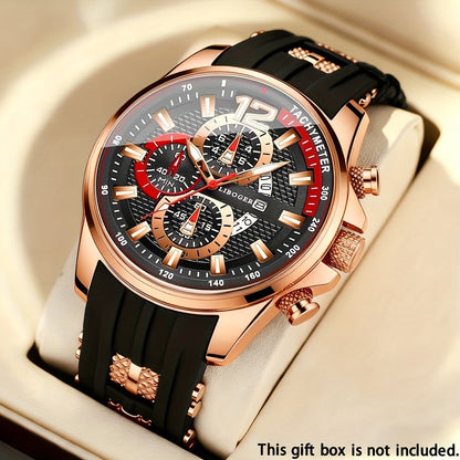 Men's Quartz Watch - Silicone for Fashion Casual Date Display Sport Wristwatch Sporty Design - product detail view 5