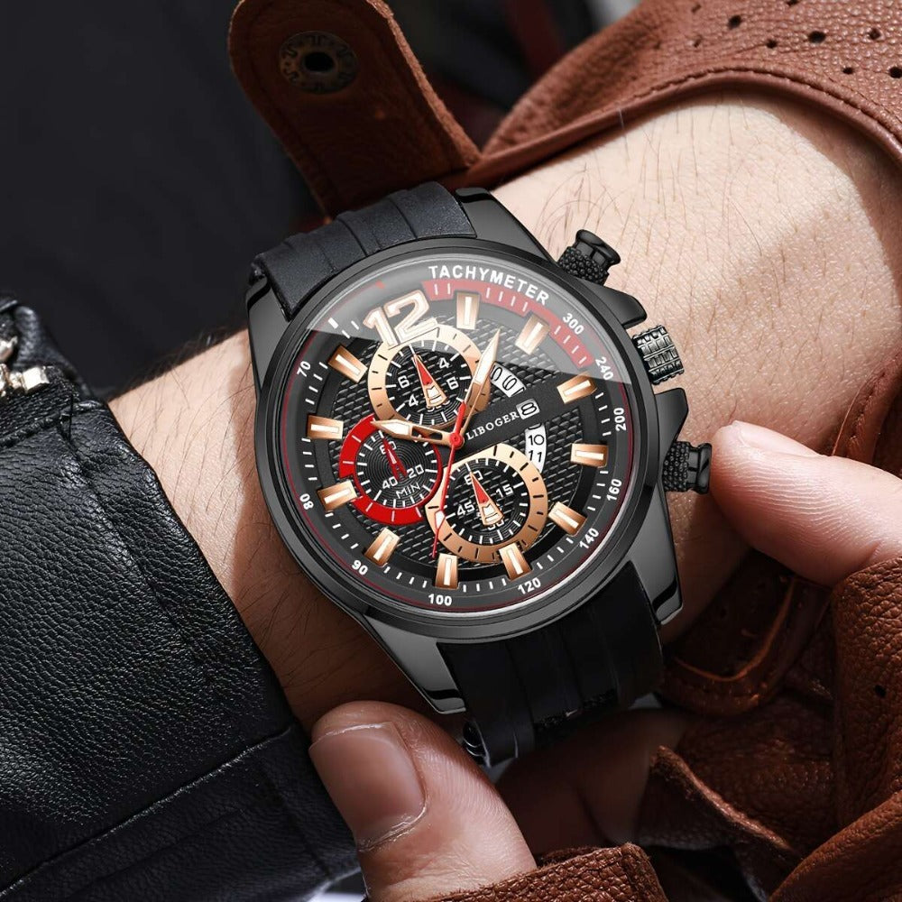 Men's Quartz Watch - Silicone for Fashion Casual Date Display Sport Wristwatch Sporty Design - product detail view 35