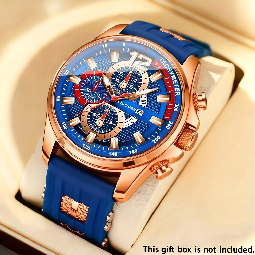 Men's Quartz Watch - Silicone for Fashion Casual Date Display Sport Wristwatch Sporty Design - product detail view 48