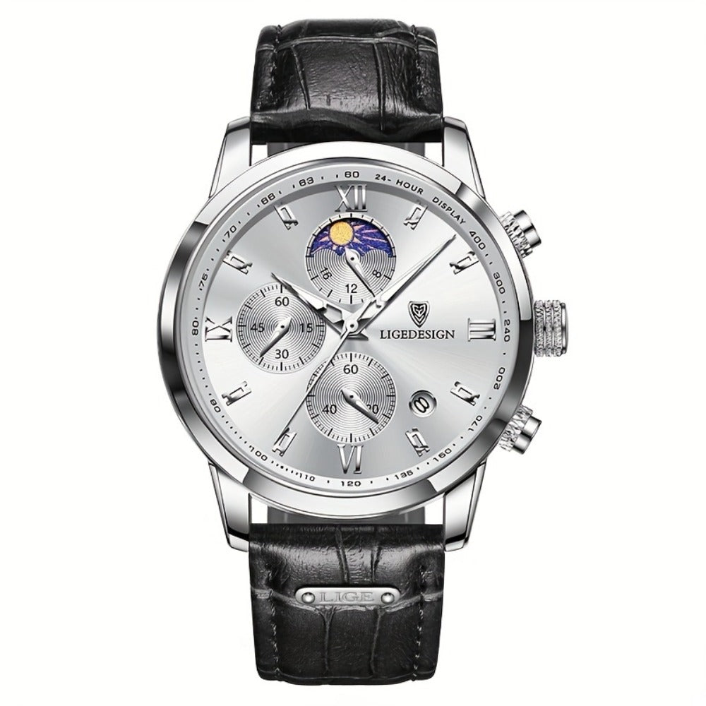 Men's Quartz Watch - Sport Waterproof Chronograph for Luminous Calendar Wristwatch, Casual - product detail view 9