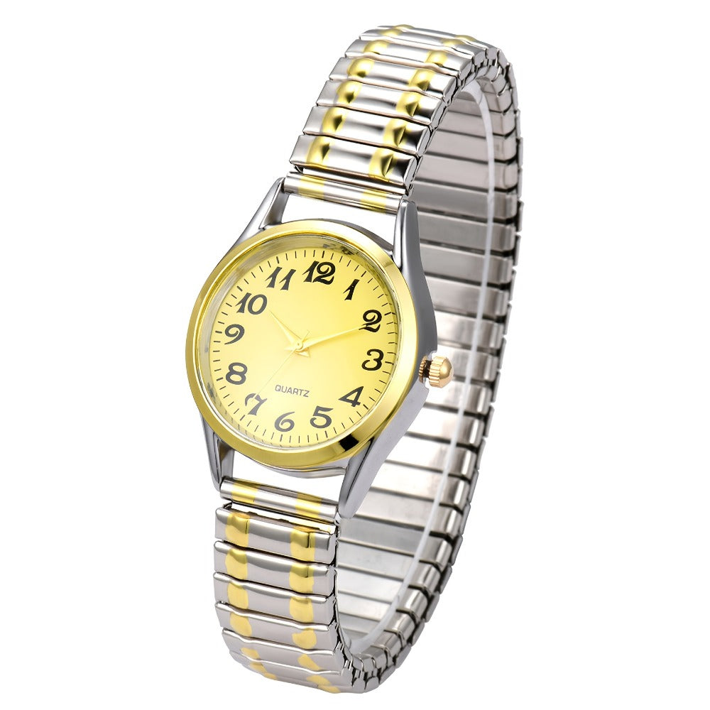 Women's Quartz Watch - Stretch Strap for Girls Elastic Alloy Band Wristwatch Luminous Hands Large - product detail view 11