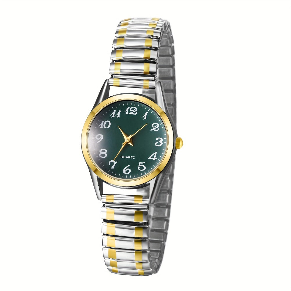 Women's Quartz Watch - Stretch Strap for Girls Elastic Alloy Band Wristwatch Luminous Hands Large - product detail view 16