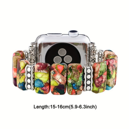 Women's Watch - Apple Band for Boho Beaded Handcrafted Natural Stone Elastic Bracelet - product detail view 4