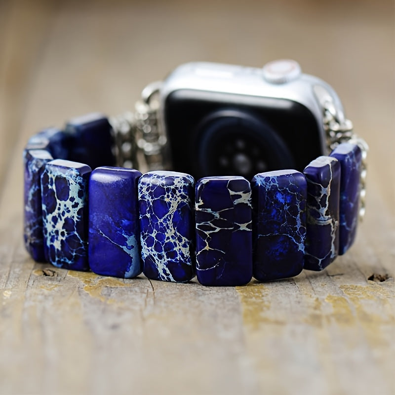 Women's Watch - Apple Band Natural Stone Boho Beaded Bracelet for Handmade Elastic Rope - product detail view 11