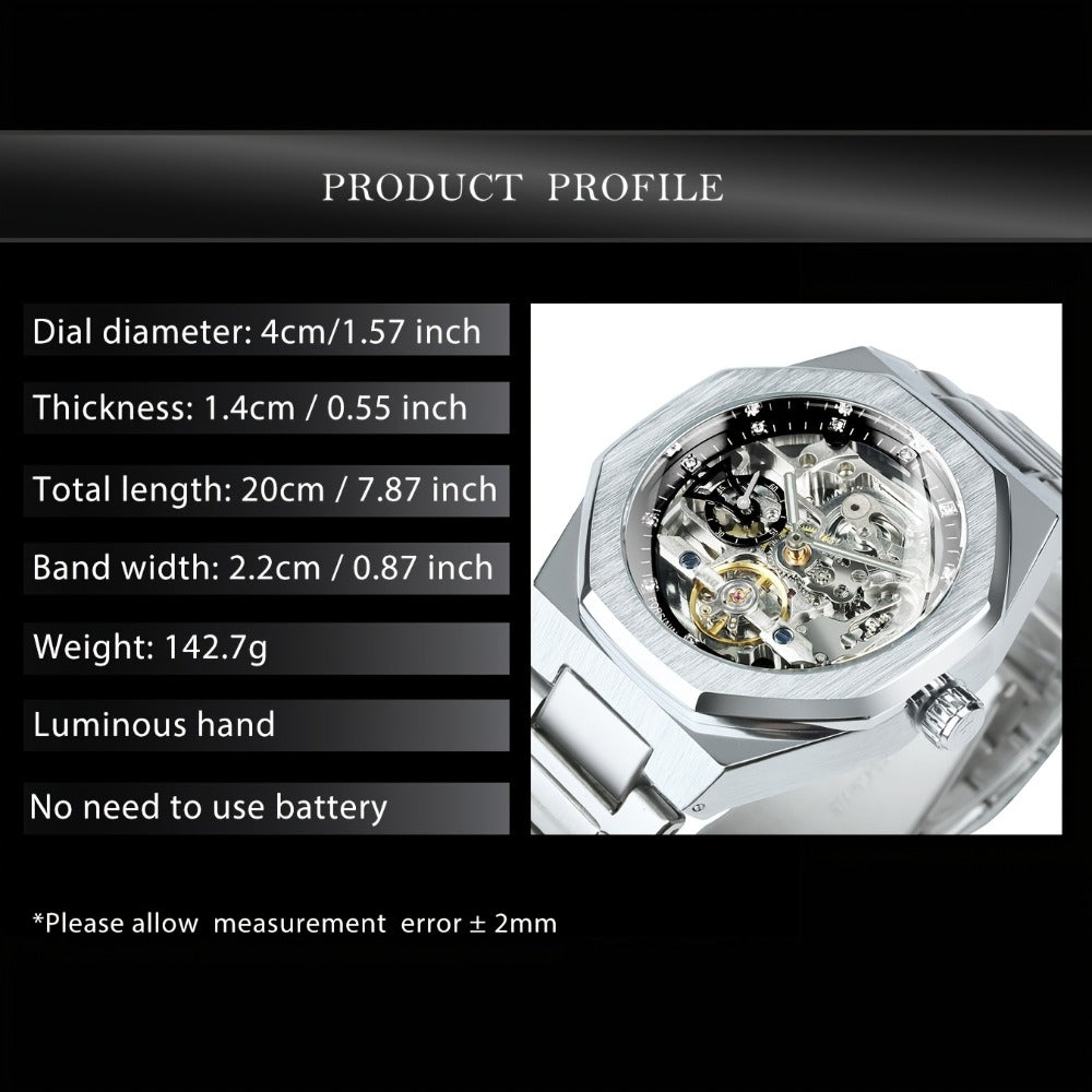 Men's Watch - FORSINING Skeleton Tourbillon Automatic Mechanical for Luminous Hands - product detail view 2