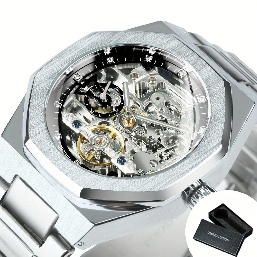 Men's Watch - FORSINING Skeleton Tourbillon Automatic Mechanical for Luminous Hands - product detail view 3