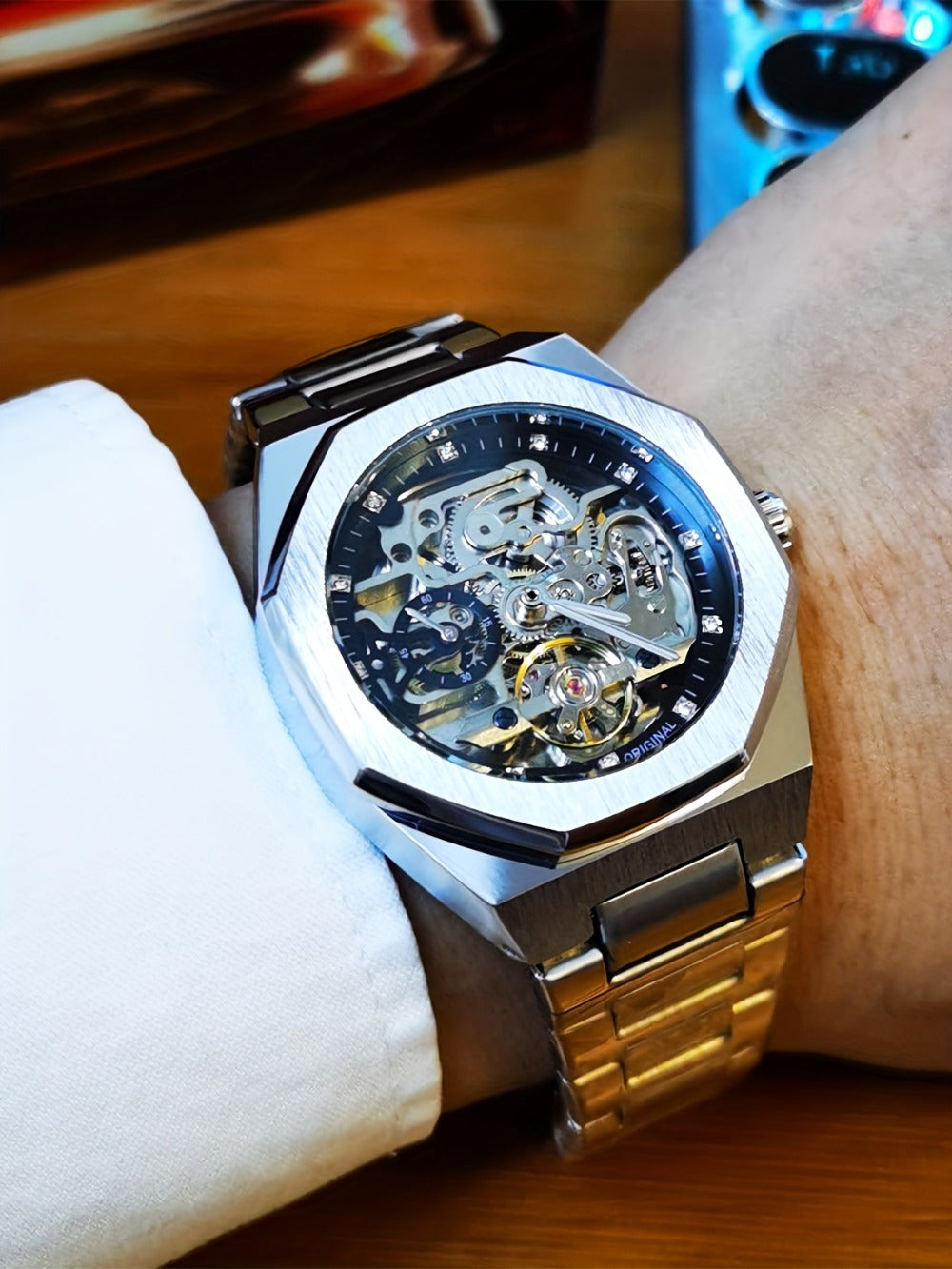 Men's Watch - FORSINING Skeleton Tourbillon Automatic Mechanical for Luminous Hands - product detail view 22