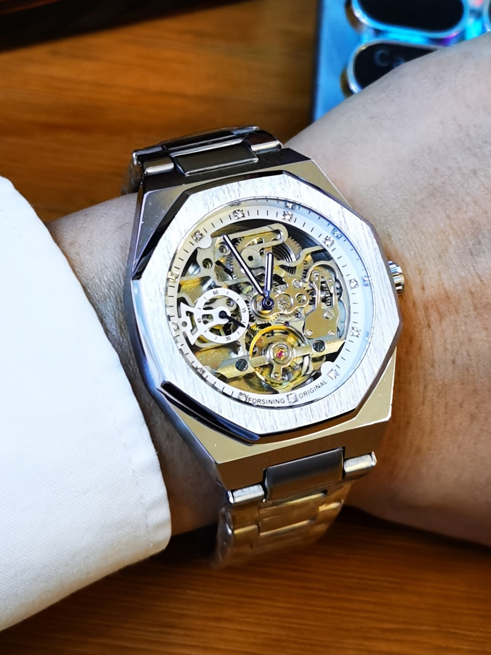 Men's Watch - FORSINING Skeleton Tourbillon Automatic Mechanical for Luminous Hands - product detail view 23