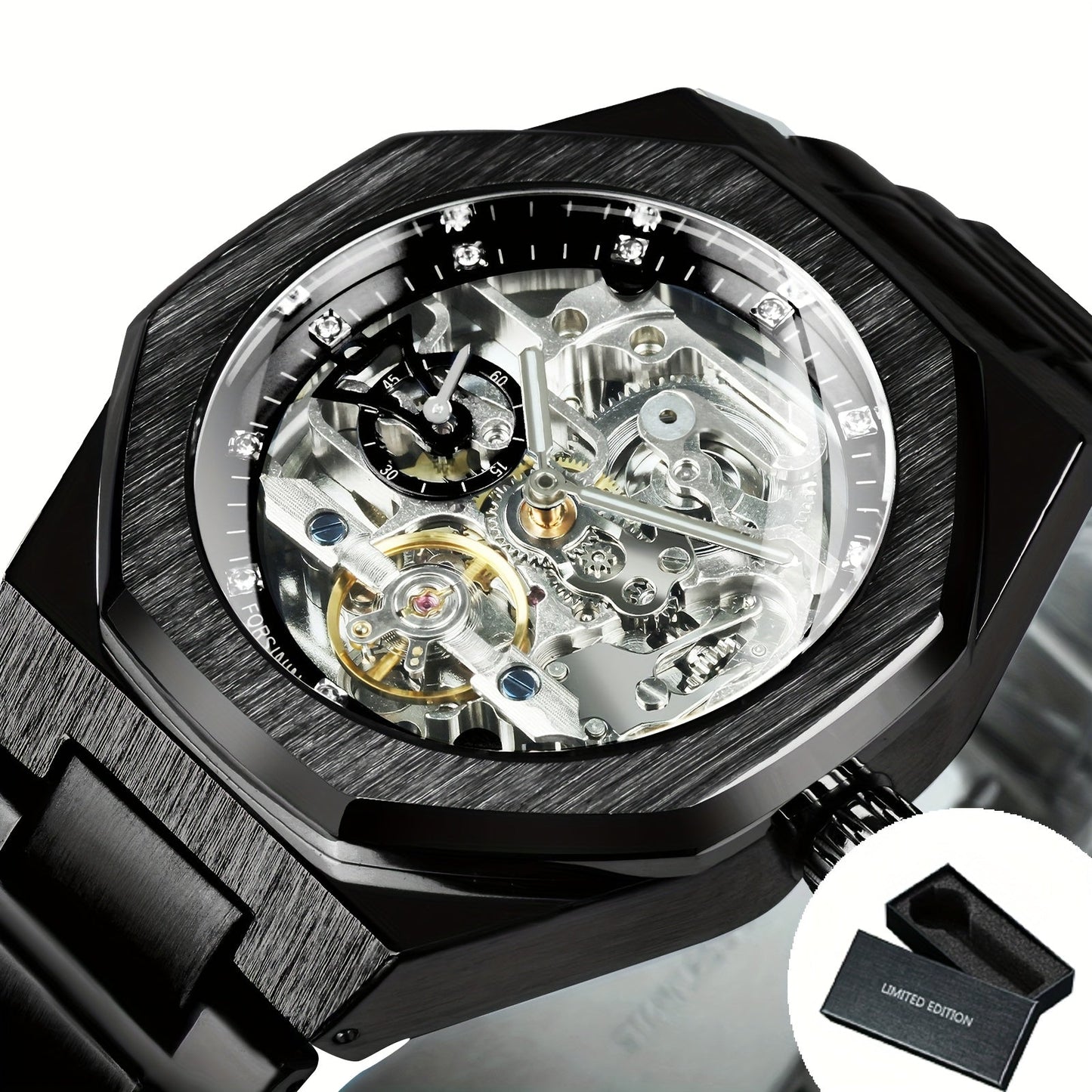 Men's Watch - FORSINING Skeleton Tourbillon Automatic Mechanical for Luminous Hands - product detail view 28