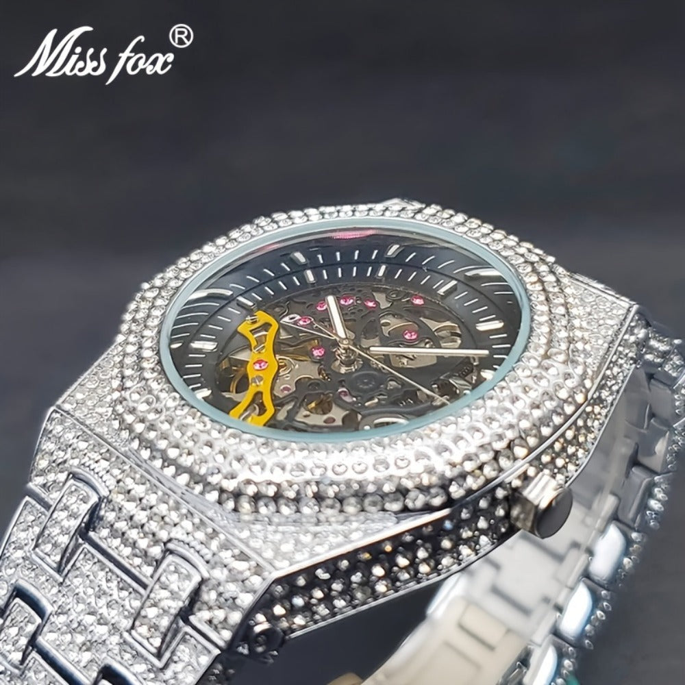 Men's Watch - Iced Out Automatic Mechanical for & Women Hip Hop Luxury Large Dial, Full - product detail view 4
