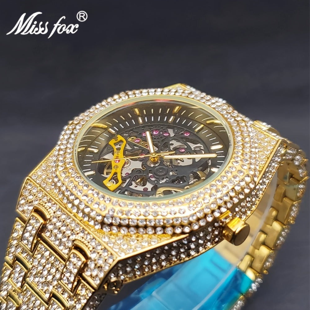 Men's Watch - Iced Out Automatic Mechanical for & Women Hip Hop Luxury Large Dial, Full - product detail view 7