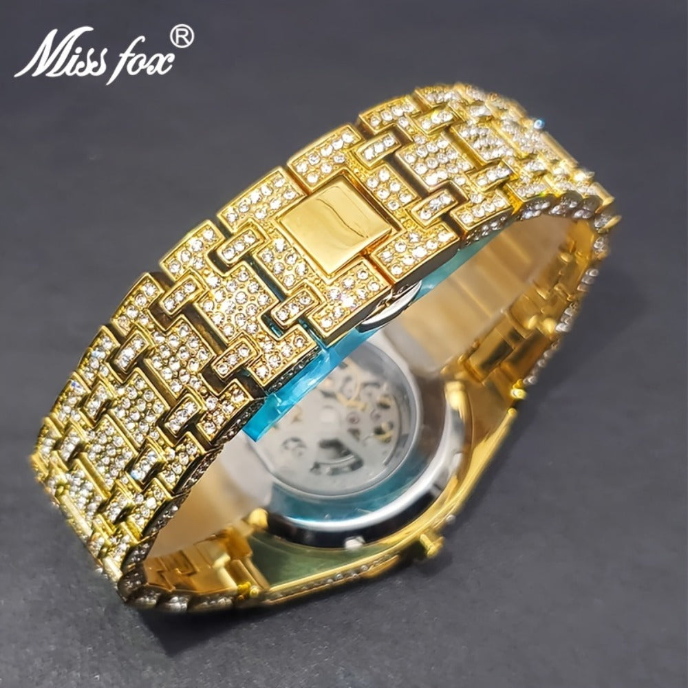 Men's Watch - Iced Out Automatic Mechanical for & Women Hip Hop Luxury Large Dial, Full - product detail view 10