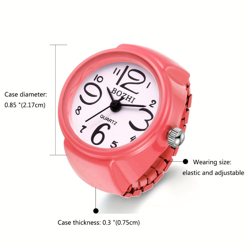 Men's Watch - Ring Large Digital Dial Elastic Band Handmade Finger Unisex Fashion - product detail view 2