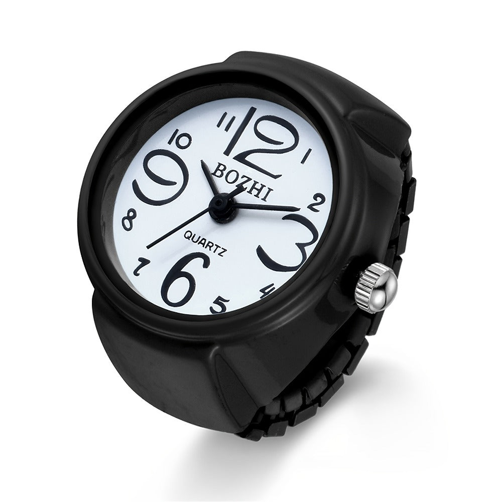 Men's Watch - Ring Large Digital Dial Elastic Band Handmade Finger Unisex Fashion - product detail view 3