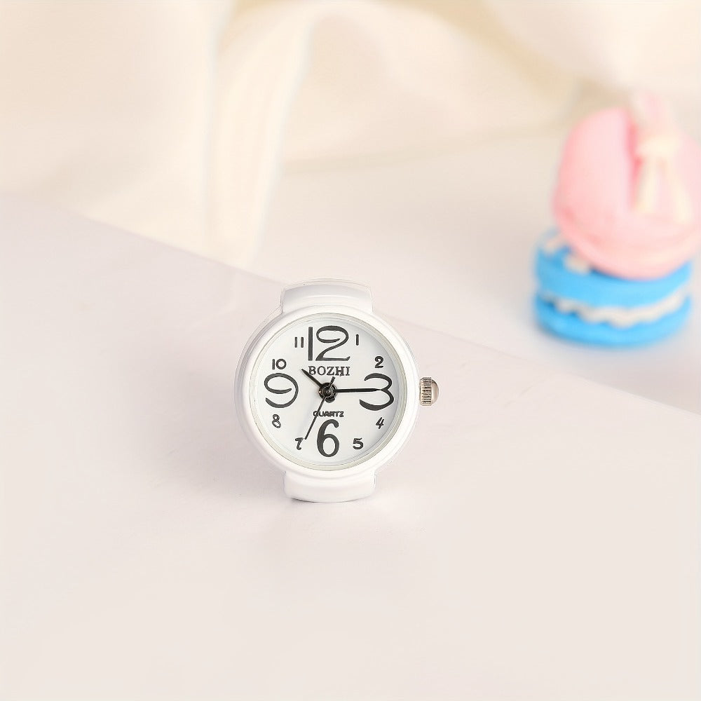 Men's Watch - Ring Large Digital Dial Elastic Band Handmade Finger Unisex Fashion - product detail view 4