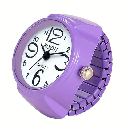 Men's Watch - Ring Large Digital Dial Elastic Band Handmade Finger Unisex Fashion - product detail view 5